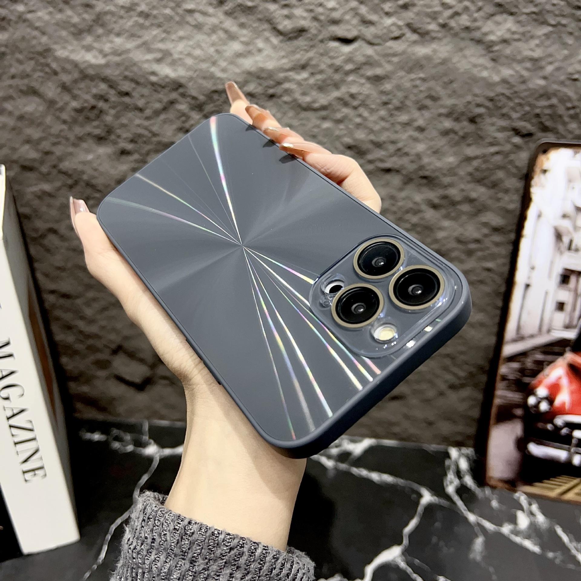 

IPhone16 с его ослепительным CD-паттерном «Аврора» подходит для чехла для телефона Iphone15 и защитного чехла Apple 14promax для защиты от падений Apple 11 Promax серый