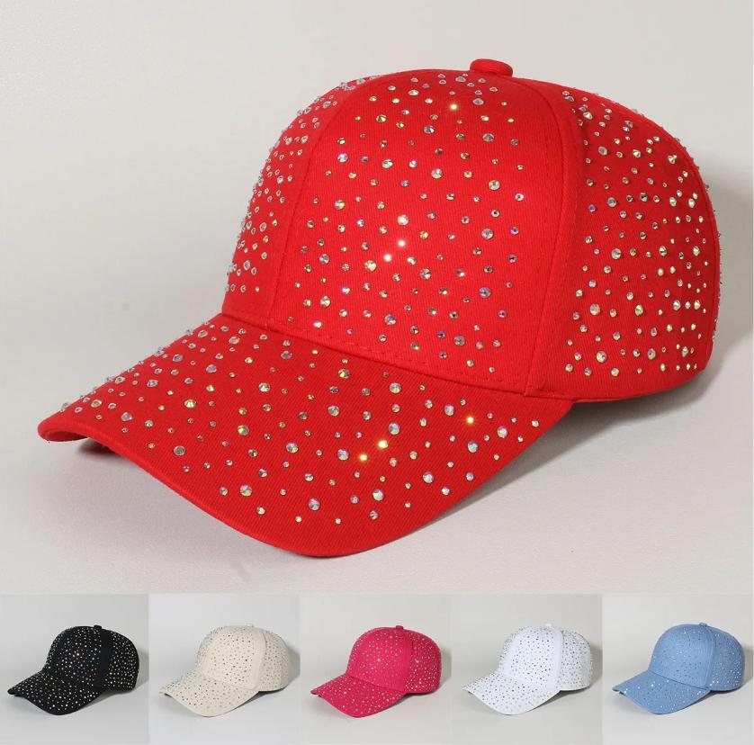 New Trendy Versatile Popular Style Baseball Cap with Rhinestones, High Top and Hard Top