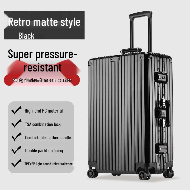 Retro Aluminum Frame Spinner Suitcase - Available in 20/24/26/29 Inches
