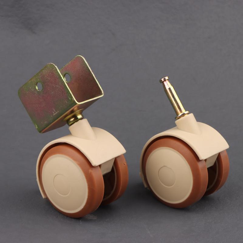 4Pcs Furniture Crib Swivel Casters Cabinet Wheels With Brake Nylon Furniture Support Leg For Chairs Baby Bed Trolley