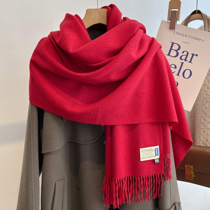 Big celebrity imitation cashmere scarf winter women's versatile shawl natal red scarf gift