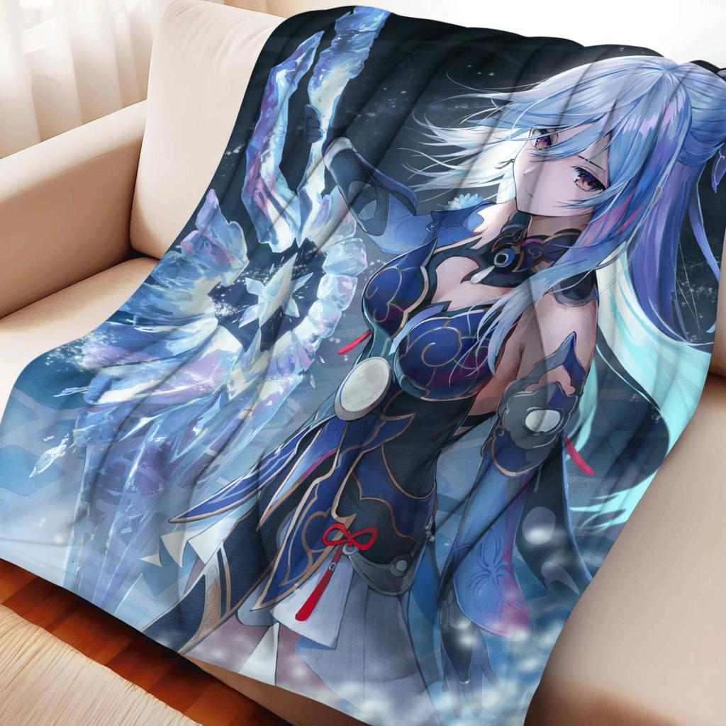 Cartoon Honkai Star Rail Jingliu Flannel Blanket Cover Soft Anime Blanket Multifunctional Decor Home Universal Blankets