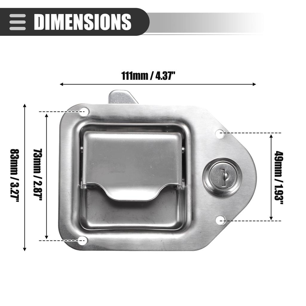 Motoforti Universal RV Handle Latch Tool Box Latch Paddle Lock for Vehicle Truck RV