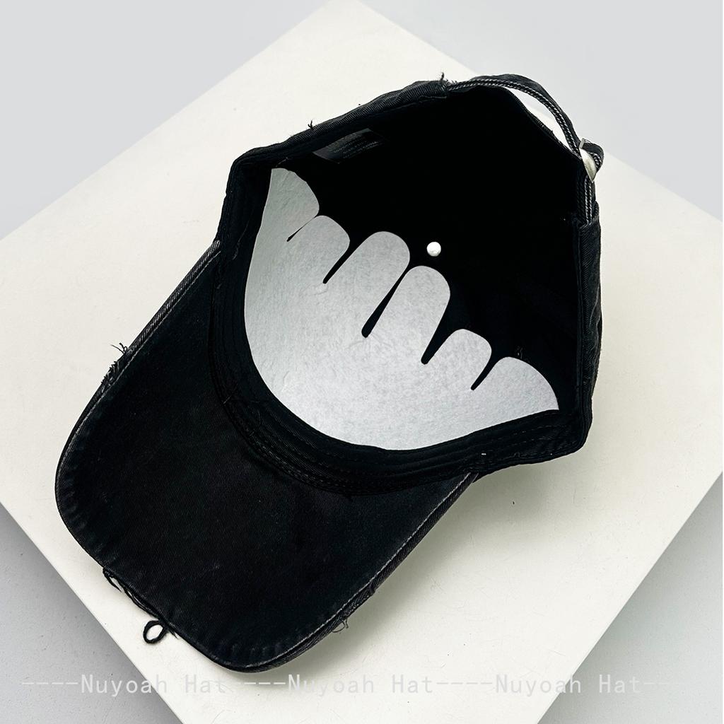 And Women Bandhnu Broken Style Embroidered Side Letter Prints Baseball Caps Sun Protection Street Style All-Match Distressed Peaked Hats Fashion