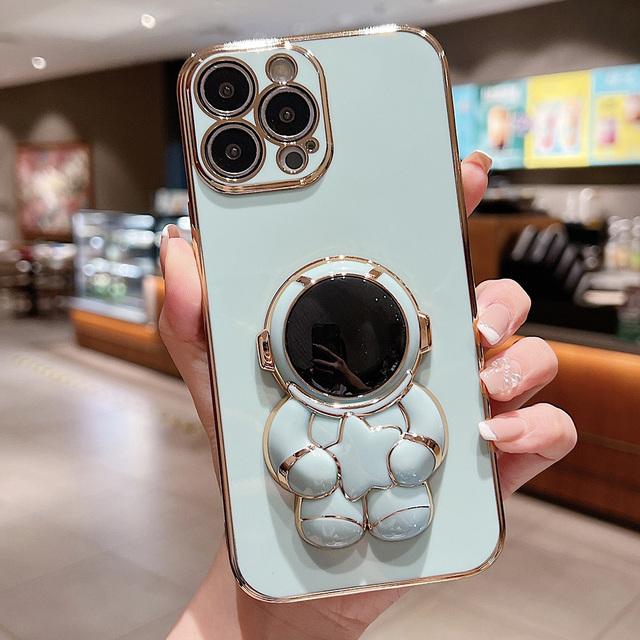 

3D астронавт покрытие складной подставка мягкий чехол для телефона для iPhone 14 13 12 11 Pro Max 13 Mini Xr Xs 7 8 Plus Se 2022 2020 задняя крышка For iPhone 14 Pro