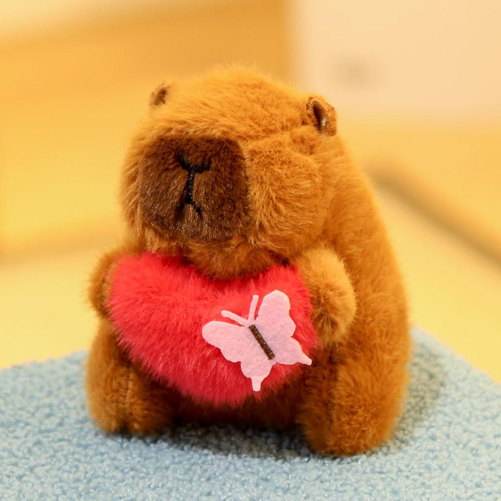 Capibara doll keychain, bag pendant, capybara doll, butterfly heart pendant, schoolbag pendant, keychain.