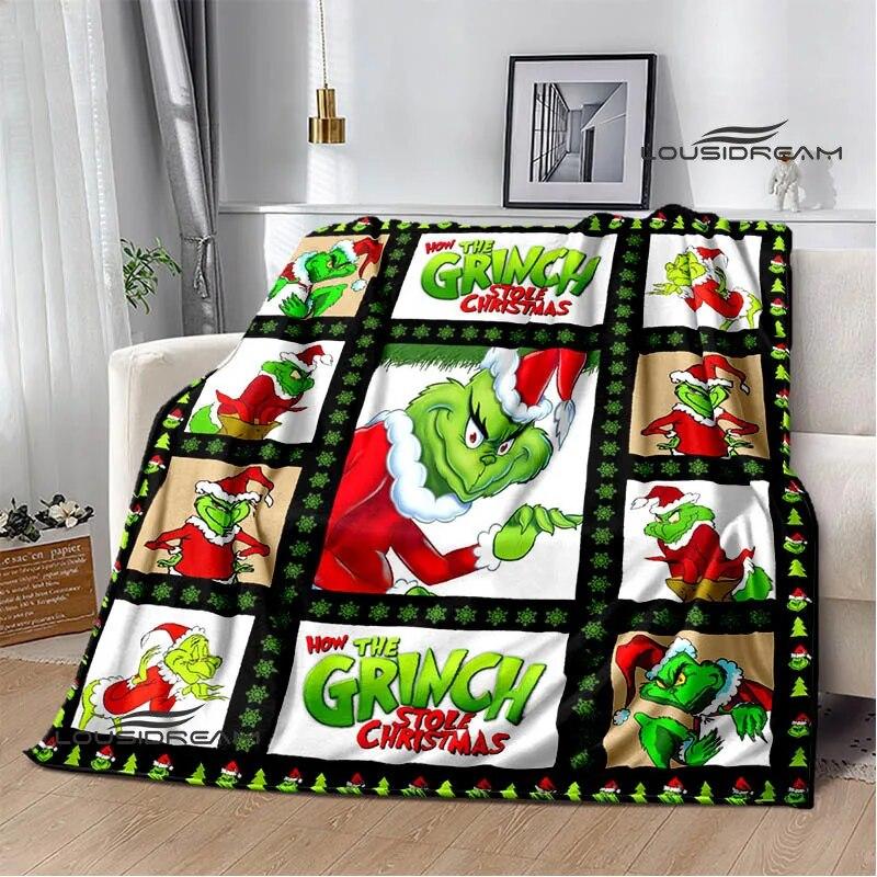 

Christmas G-GrinchS cartoon print blanket Warm blanket soft and comfortable home travel bed blanket picnic blanket birthday gift