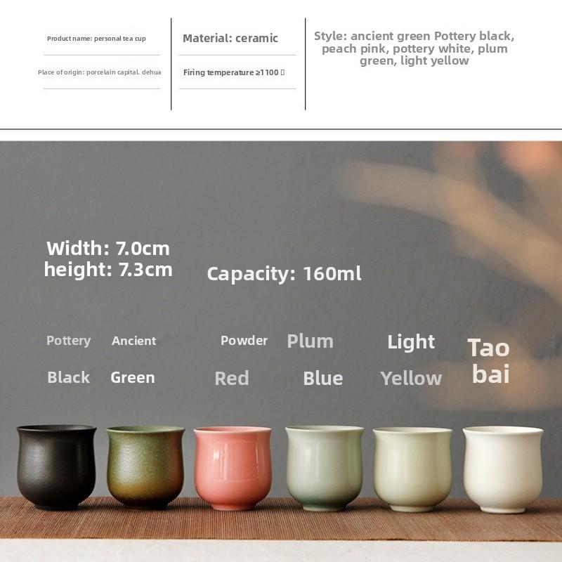 Vintage Large Stoneware Tea Cup Kiln Change Glaze Personal Master Cup for Gongfu Tea Home Use Handmade Ceramic Drinking Gift