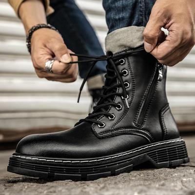 Marque de Luxe Qualité Supérieure Bottes Homme Cuir Véritable Chaud Chaussures Décontractées Homme Mode Bottes Basiques pour Homme Bottes d'Hiver avec Fourrure
