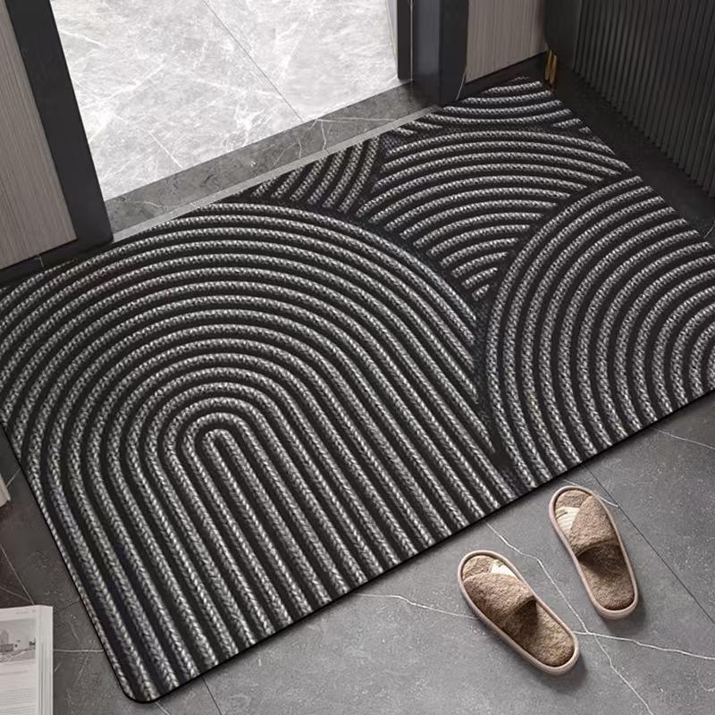 

Bathroom diatom mud printed floor mats shower room door absorbent foot mats toilet dirt-resistant non-slip mats door mats 40x60cm чёрный