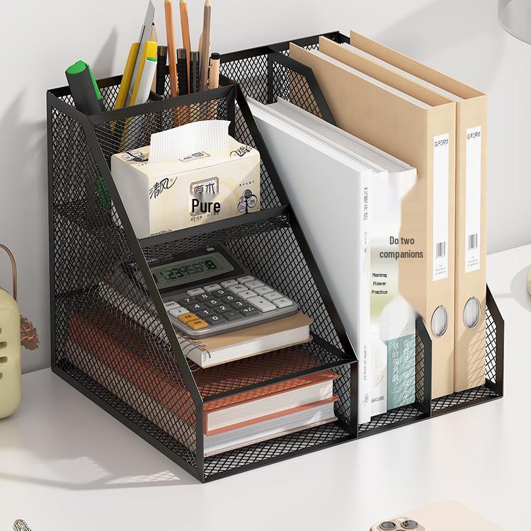 Metal Office Desk File and Bookshelf Organizer