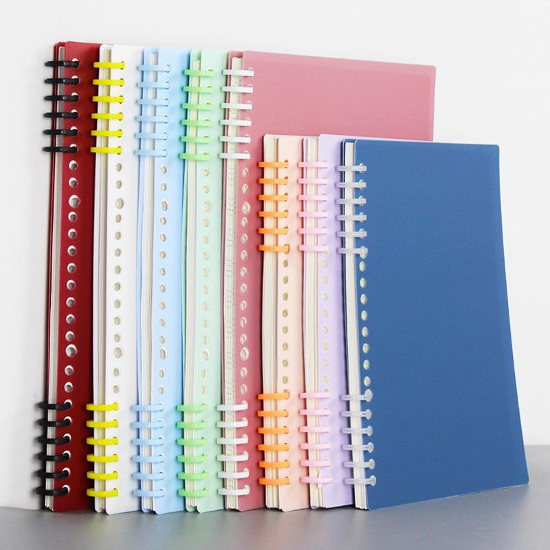 12Pcs/Set 6 Holes Candy Color Loose-Leaf Plastic Binding Ring Spring Spiral Rings A4 A5 Paper Notebook Stationery Binding Clip