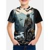 Summer Round Neck 3D Cool Motorcycle Printed Top Fashionable Casual Short Sleeved Children's Boy T-shirts