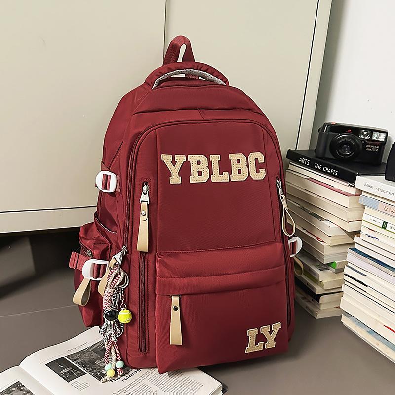 

Рюкзак для старшеклассницы, снижение нагрузки на женскую спину, защита позвоночника, легкий рюкзак для компьютера, женский single bag (without pendant) красный