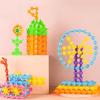 60/100/200PCS Snowflake Building Block DIY Plastic Snowflake Block Color Recognition Hand-Eye Coordination Class Reward Gift ZYF