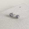 Shi Jia Shinju Gray Pearl & Zircon Stud Earrings - Simple, Light Luxury Style
