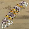 Gift For Her 925 Silver Natural Citrine Gemstone Chain Adjustable Bracelet