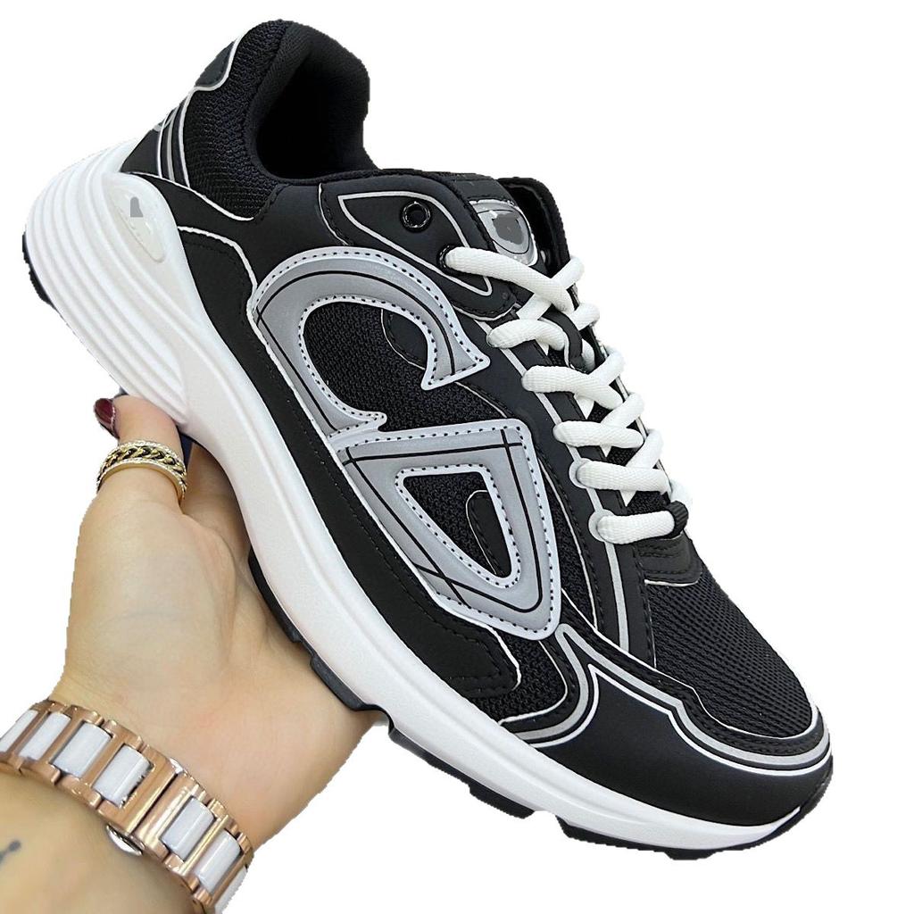 European Station Thick Soled Casual Shoes B30 Sports Shoes Trendy Brand Reflective CD Dad Shoes Patchwork Couple Shoes Guangzhou Shoes