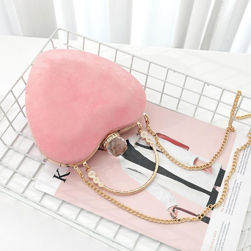 Bag Women's New Fashion Plush Heart-shaped Chain Small Bag Personalized Versatile Shoulder Messenger Bag