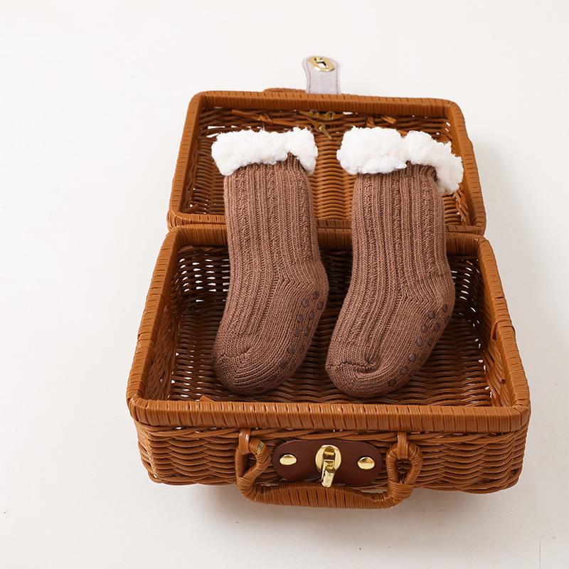 Thicken Cotton Warm Socks for Baby Toddler Floor Socks Christmas Winter Socks Newborn Infant Anti-Slip Household Socks 0-3 Years