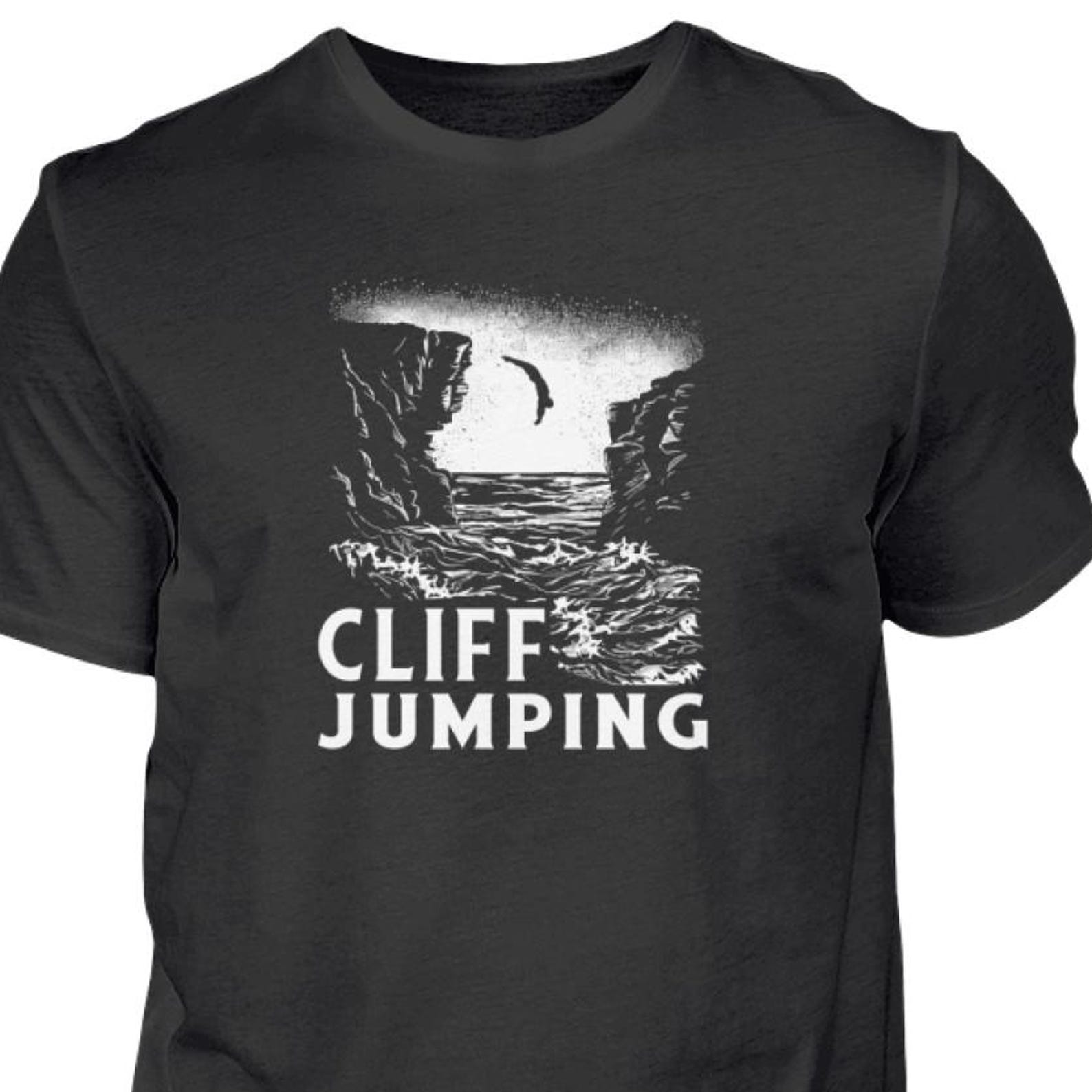 Cliffjumping T-Shirt, Klippensprung Shirt, Outdoor Adventure Shirt, Extreme Sports Gift, Summer Fun Shirt, Gift for Him, Adrenaline Tee S