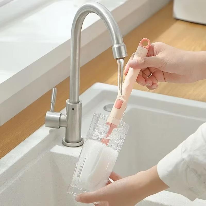 1PC Long Handle Insulated Mug Water Bottle Cleaning Brush Removable Cup Bottle Cleaning Sponge Brush