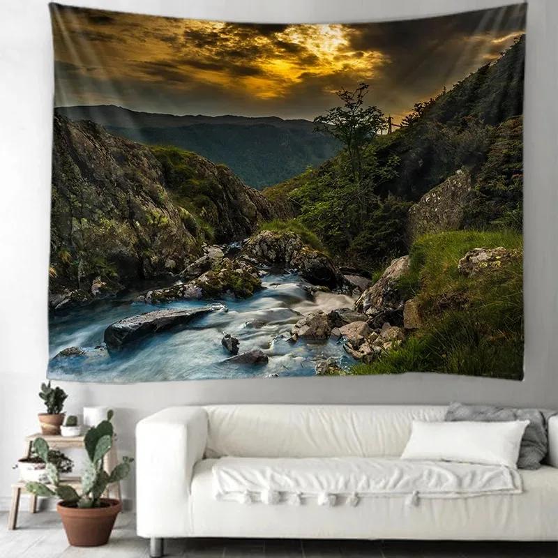 Home Wall Decoration Tapestry Prairie Lake Forest Background Office Living Room Tapestry