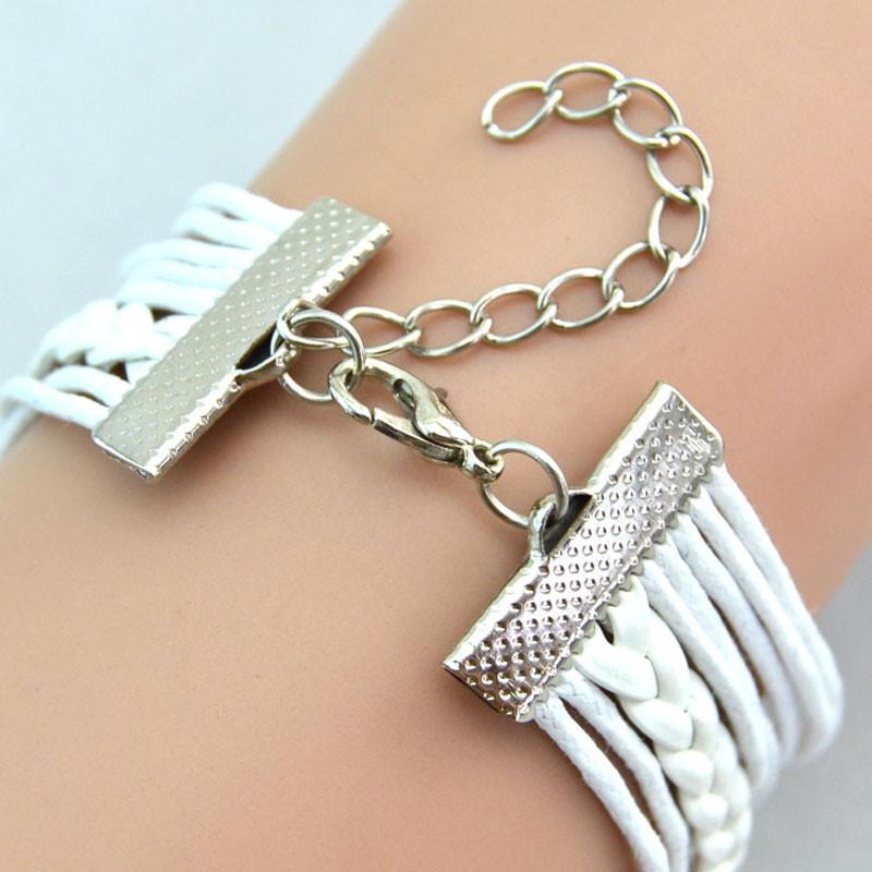 Любовь сердца жемчуг бесконечность Многослойные подвески Кожаные браслеты Подарок WH