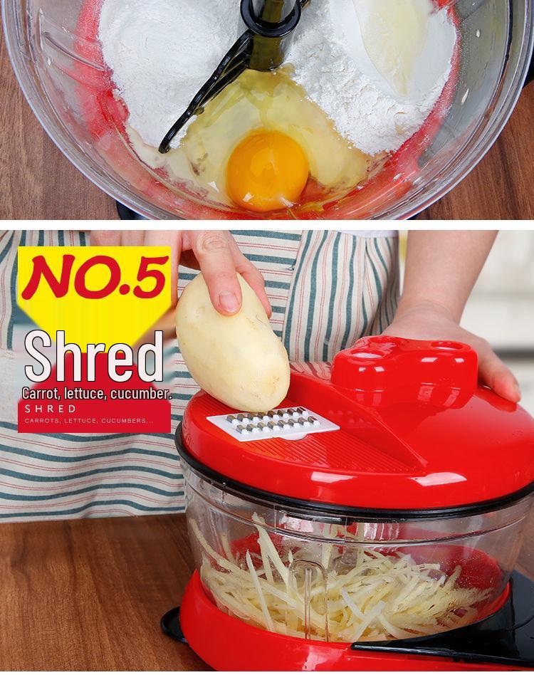 Manual Hand-Crank Meat Grinder & Vegetable Cutter: Kitchen Food Processor for Dumpling Filling & more.