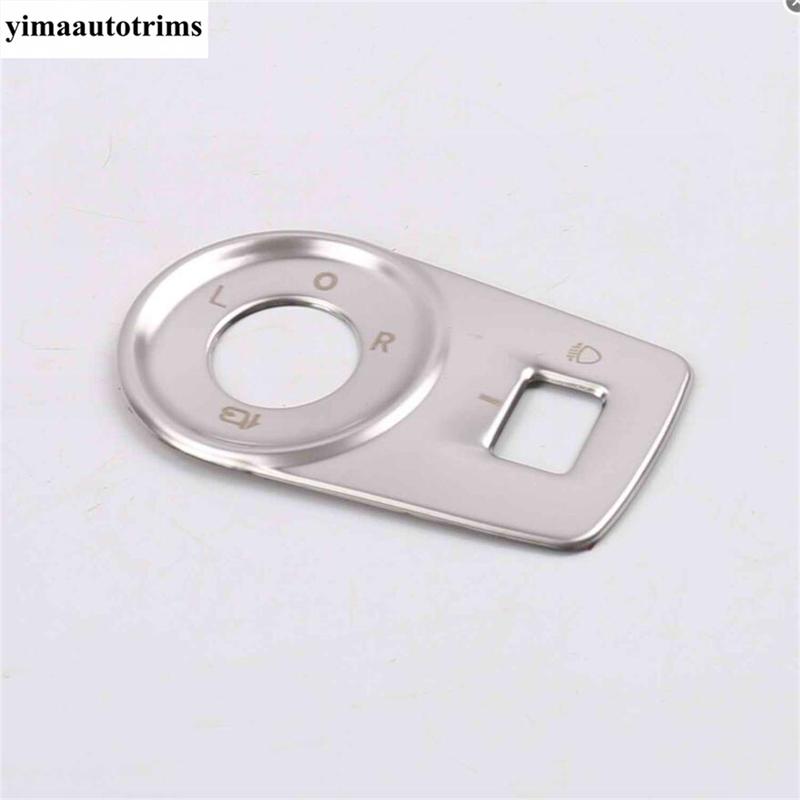 Car Head Lamp Light Switch Adjust Knob Panel Control Frame Cover Trim For MG 5 MG5    Silver Interior Accessories