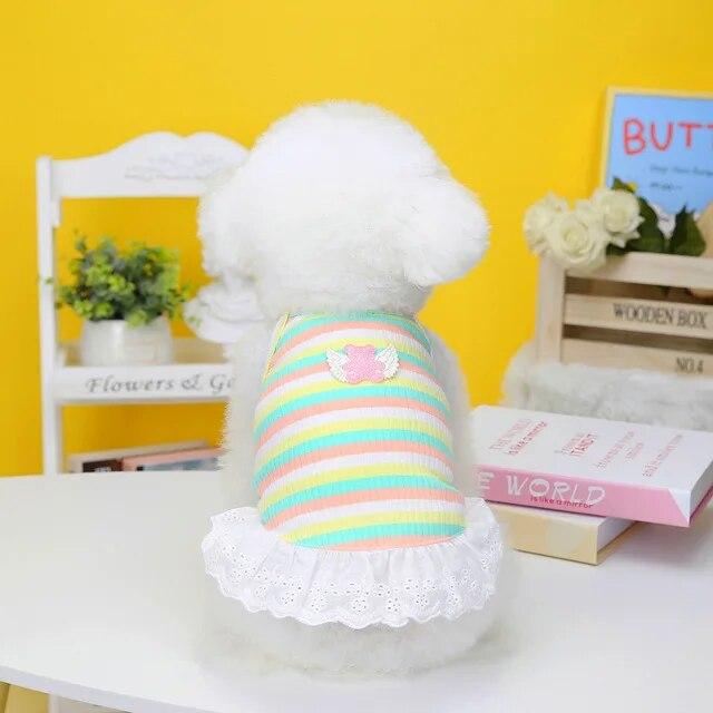Haine de vară pentru cățeluș Rochie pentru câini pentru rase mici Câini Fusta scurtă Pomeranian Ropa Perro Costum Roba Robă