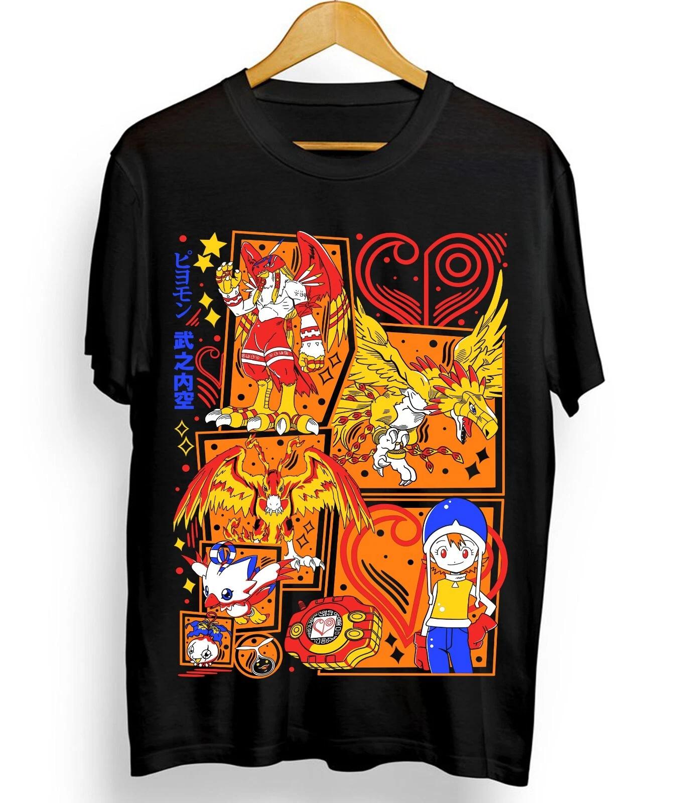 2026 Summer Digimon Adventure Anime Sora TakenouchiPiyomon Loose Shortsleeved Pure Cotton Childrens Tshirt Tide Unisex Y2k S