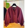 Lässige Ancora Rote Jacke Damen Frühling und Herbst Locker Hochwertig Dünn Sweatshirt Cardigan