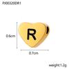 CARLIDANA Stainless Steel Alphabet Pendant Jewelry Accessories Gold Plated Black Letter Charm Heart Initial Beads for Jewelry