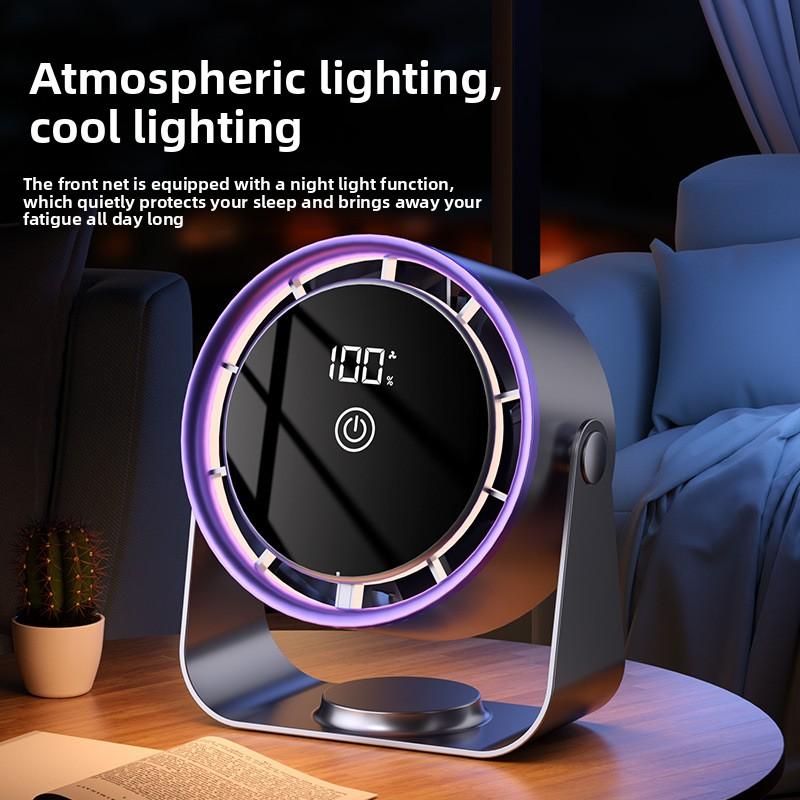 2026 New Desktop USB Air Circulation Fan High-Speed 100-Speed Plastic Fan For Office & Student 2000mAh Battery Capacity