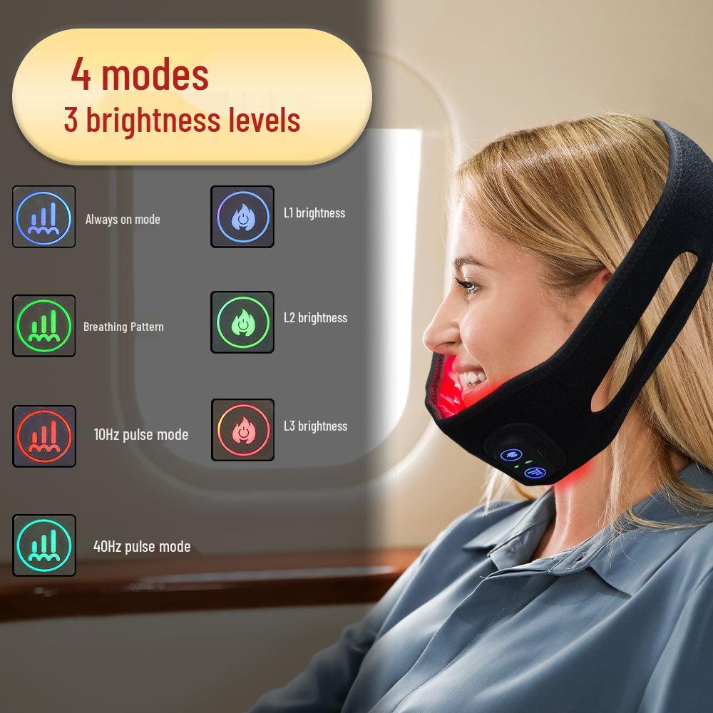 LED Red Light Therapy Chin Mask with Warming Phototherapy Band