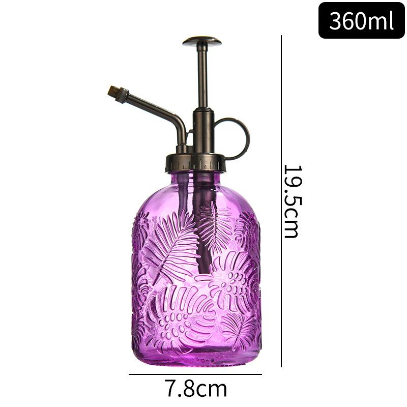 New Colorful Glass Flower Watering Sprayer Maple Leaf Shape High-End Hand-Press Type360mlGarden Sprinkler Spray Bottle