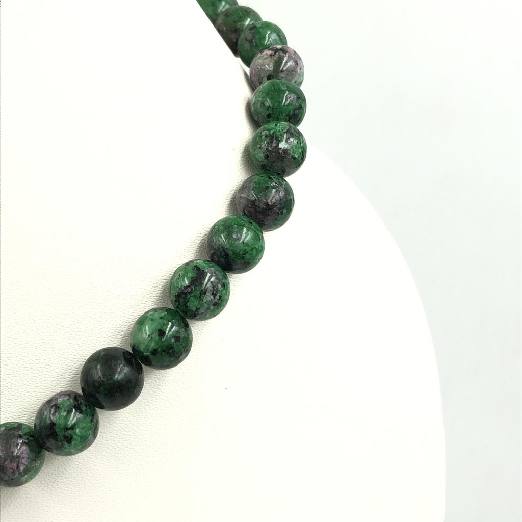 8mm Natural Ruby Zoisite Gemstone Round Beads Handcrafted Women's Jewelry Pretty Necklace 17-20" For Her 8BN-45