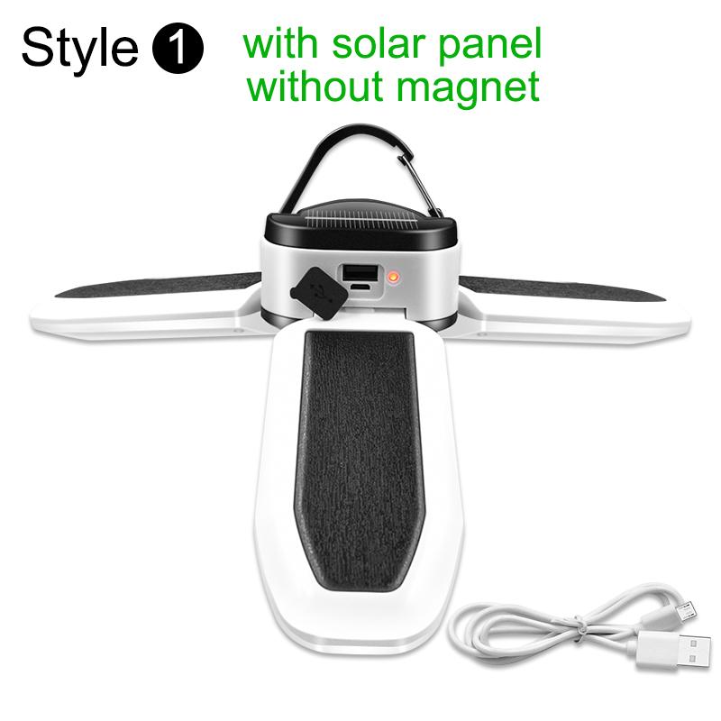 Multifunctional 3 Leaf 60 LED Lights 5 Modes USB Rechargeable Solar Powered Lamp Outdoor Camping Light Waterproof Lighting