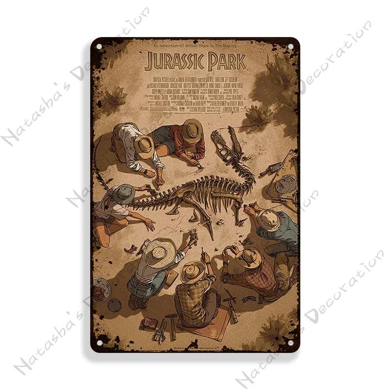 Classic Movie Jurassic Park Metal Tin Sign Bar Cafe Retro Wall Plate Metal Plaque Rusty Metal Signs Industrial Decor Plate