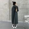 Hooded sweater dress women's autumn and winter new loose and thin medium and long knee thick knitted skirt large size top
