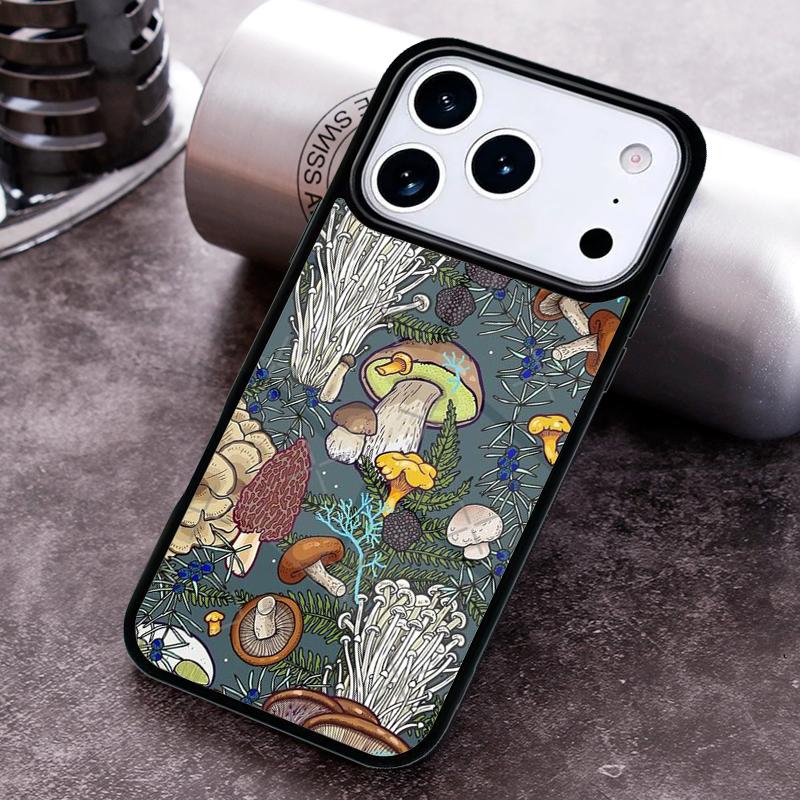 Mushroom Forest Phone Case for iPhone 17 16 15 Pro Max Air 14 13 12 11 Plus Shockproof Capa Cover