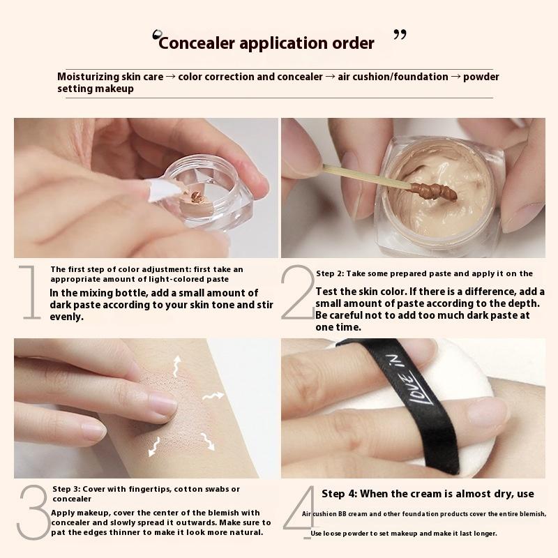 Tattoo Concealer Waterproof Brightening Cover Tattoo Dark Circles Acne Marks Scars Birthmarks Invisible Two-Tone Concealer