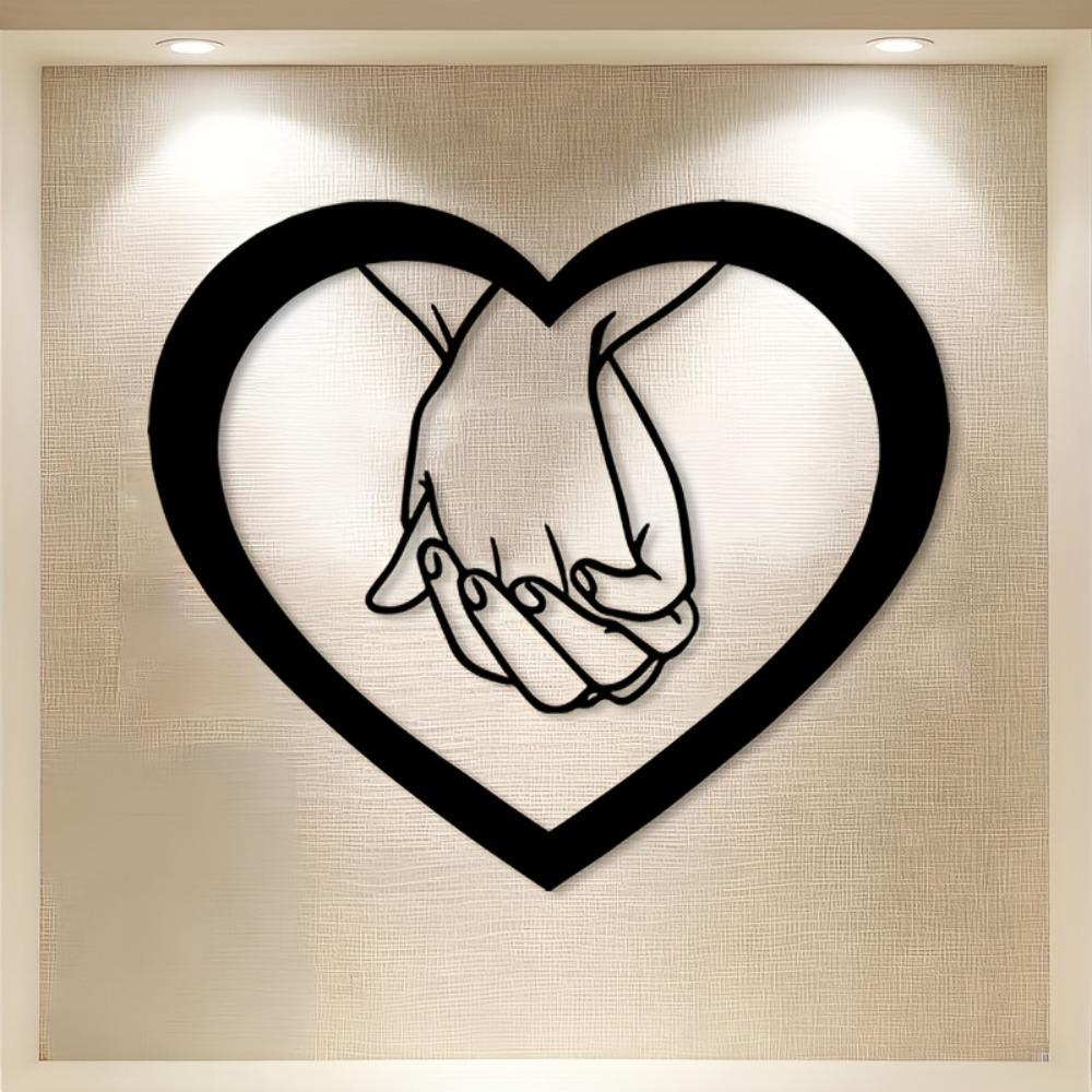 1pc Romantic Heart Metal Wall Sculpture, Elegant Iron Love Art for Valentine Wedding Gift, Year Round Christmas Decor, Durable Classic Statue