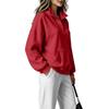 Women's Color Stand Collar Button Up Sweatshirt Fashion Casual Long Sleeve Top