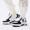 MLB New York Yankees Slip Resistant, Abrasion Resistant, Height Increasing Low Top Skateboard Shoes Unisex Black White 3ASXM075N-50BKS