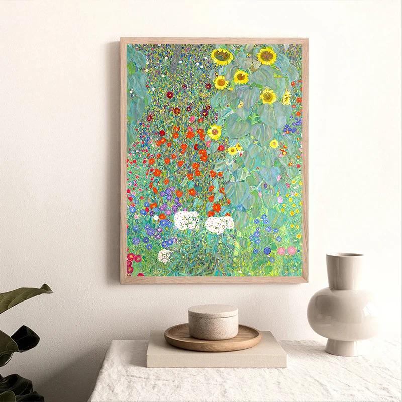 Gustav Klimt Classic Abstract Figure Plants Flowers Posters and Prints Canvas Printing Wall Art Picture for Room Home Decor