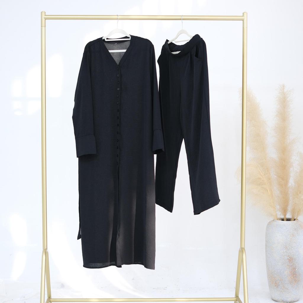 Loriya Solid Color Button Two-Piece Set - LR945