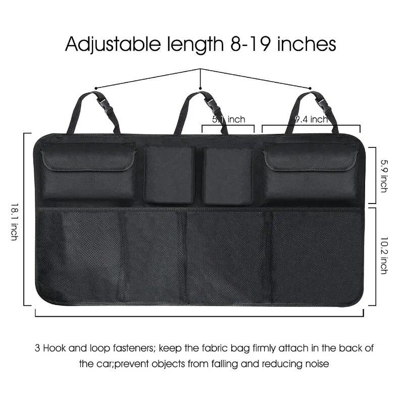 Car Trunk Storage Bag Suv Auto Rear Seat Back Hanging Bag Net Pocket Waterproof Car Storage Box Storage Box Car Accessories