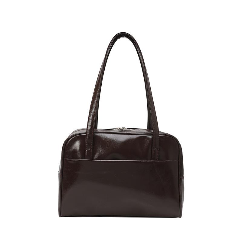 Han's new large-capacity solid color simple casual versatile hand-held tote bag retro shoulder armpit bag